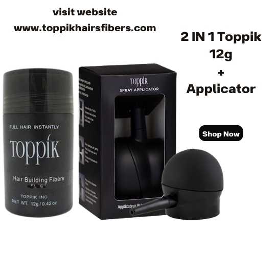 Toppik Hair Fibers 2 IN 1 Deal 12g Fiber+ Spray Applicator